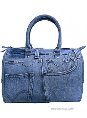Bijoux De Ja Blue Denim Doctor Style Top-handle Shoulder Women Handbag Purse ML100