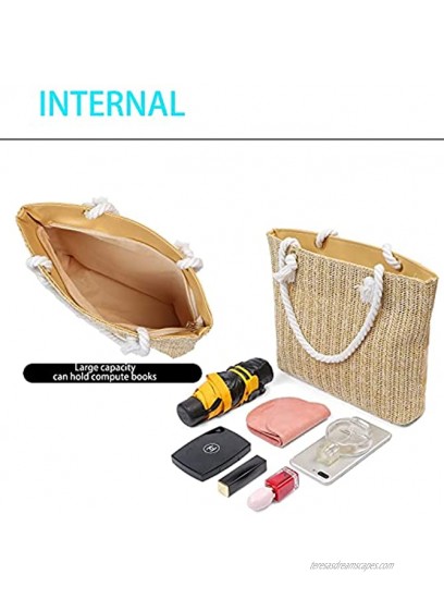 CENTER straw bags for women rattan bag beach tote bag bamboo handbag straw beach bag straw purse