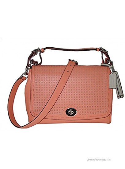Coach Legacy Perforated Leather Romy Convertible Top Handle Bag 22386 Coral Light Sand