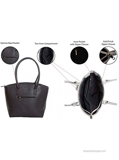Concealed Carry Purse Handbags Multi Zipper Closure Travel Laptop Work Tote Bag