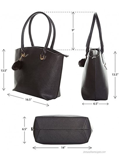 Concealed Carry Purse Handbags Multi Zipper Closure Travel Laptop Work Tote Bag