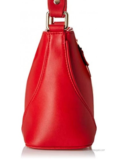 Essere Women's Genuine Leather Handbag with a compact size and stylsih shape Red