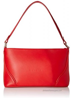 Essere Women's Genuine Leather Handbag with a compact size and stylsih shape Red