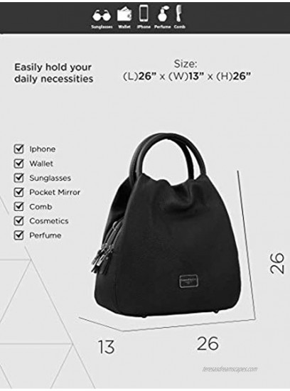 Giorgio Ferretti Elegant Ladies Genuine Leather Top Handle Handbag Women's Genuine Leather Handbag Black Colour