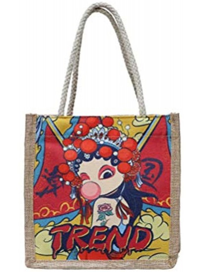 Peking Opera Handbag | Chinese Style HandBag | China Classic Handbag | Summer Handbag | Chinese Classic Retro Handbag | Portable Cotton And Linen Square Handbag