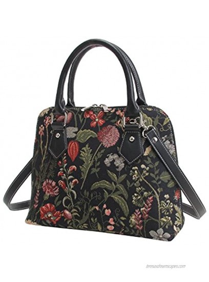 Signare Tapestry Handbag Satchel Bag Shoulder bag and Crossbody Bag and Purse for women Floral Design