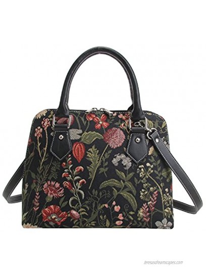 Signare Tapestry Handbag Satchel Bag Shoulder bag and Crossbody Bag and Purse for women Floral Design