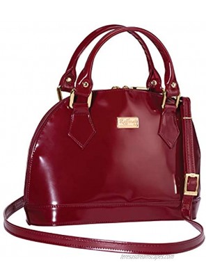 Stauer Women's Chianti Red Specchio Italian Leather Handbag Purse