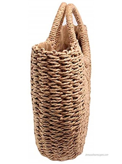 Straw Bags for Women Summer Beach Straw Bag Hand-woven Top-handle Handbag Clutch Bags for Daily Shopping Travel