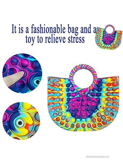 SUVAPOTAC Push Bubble Fidget Pop Handbags， Fidget Handbag Toys for Girls and Women's Handbags Pop Bubble Fidget Sensory Toy Handbags Rainbow