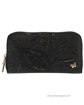 W CAPSULE Wallet for Woman ECSTASY23 Black Faux Leather Mexican Handbag