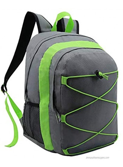 24 Pack 17 Inch Deluxe Bungee Bulk Backpacks in 8 Assorted Colors Wholesale Case of 24 Bookbags
