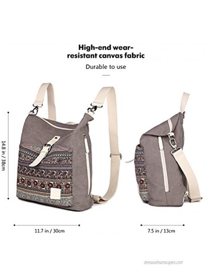 ArcEnCiel Women Girl Backpack Canvas Rucksack Shoulder Bag