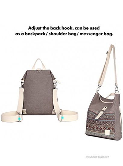 ArcEnCiel Women Girl Backpack Canvas Rucksack Shoulder Bag