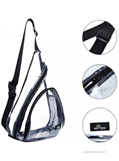 Clear PVC Sling Bag Stadium Approved Transparent Shoulder Crossbody Backpack for Women Men Perfect for Stadium and Concerts