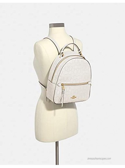 Coach Jordyn Leather Backpack in Signature Embossed Chalk Leather #2322