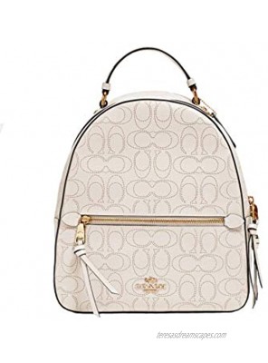 Coach Jordyn Leather Backpack in Signature Embossed Chalk Leather #2322
