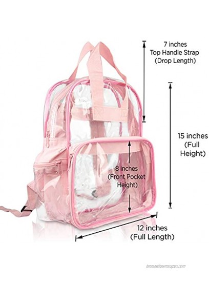 DALIX Small Clear Backpack Bag in Pink