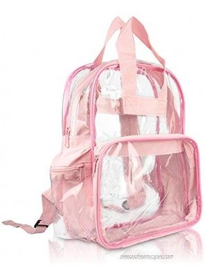 DALIX Small Clear Backpack Bag in Pink