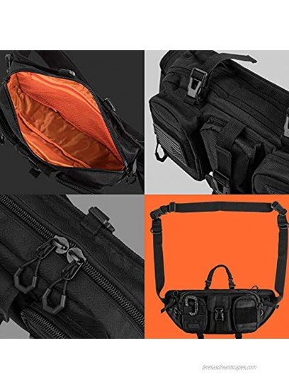 Fitdom Large Tactical Sling Bag for Men. Made from Heavy Duty Techwear Fabric & Built Tough for Outdoor. Also Use As EDC Backpack Fanny Waist Pack Crossbody Shoulder or Chest Bag for Travel Cycling