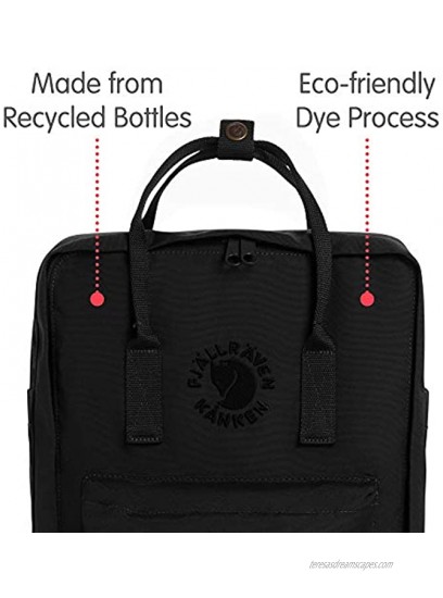 Fjallraven Re-Kanken Recycled and Recyclable Kanken Backpack for Everyday Black