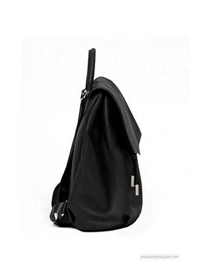 Freshly Picked Convertible Drawcord Bag Backpack Large Internal Storage 8 Pockets Wipeable Vegan Leather Ebony