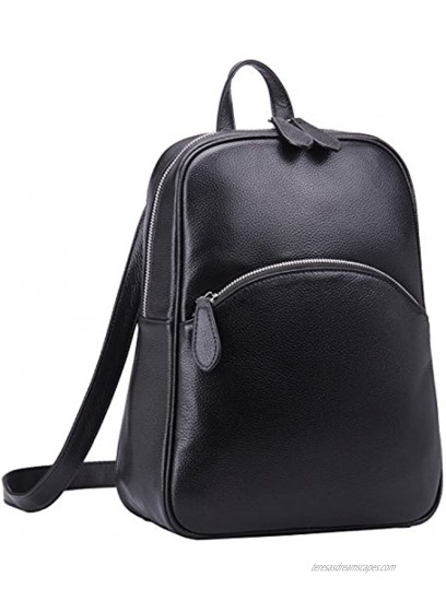 Heshe Women’s Casual Genuine Leather Backpack Daypack for LadiesBlack