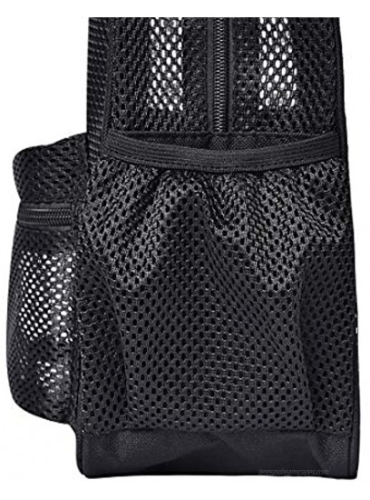 HTLCMMT Semi-Transparent Mesh Backpack Mini See Through Small Mesh Backpack for Commuting Beach Swimming Travel Outdoor Sports… Black