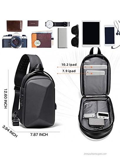 JUMO CYLY Anti-Theft Sling Chest Bag Waterproof Crossbody Shoulder Bag Backpack Travel Casual Daypack with USB Charging Port