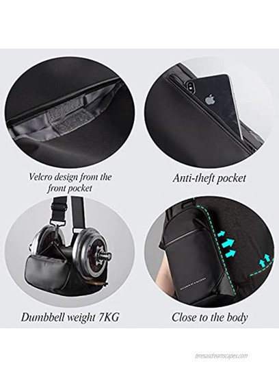 KINGSONS Sling Shoulder Bag Small Crossbody Backpack for Men Waterproof Chest Bags Casual Daypack for Travel Cycling