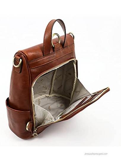 Leather Backpack Convertible to Shoulder Bag Full Grain Real Leather Travel Versatile Rucksack Time Resistance