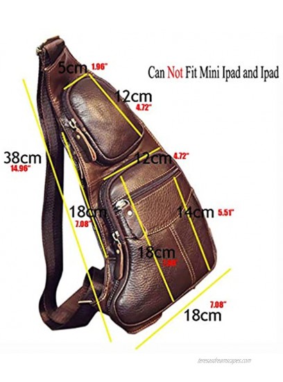 Leather Sling Bag Backpack for Men Women Crossbody Shoulder Chest Day Pack Outdoor Travel Camping Tactical Daypack