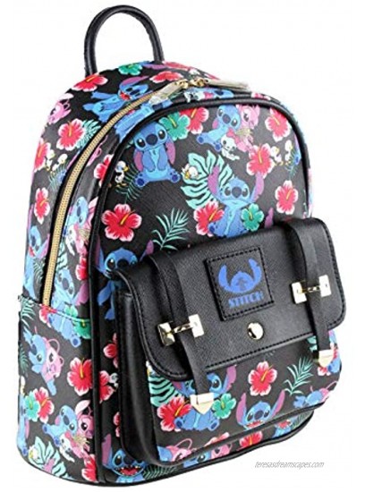 Lilo and Stitch Stitch and Angel 10 Faux Leather All Over Print Backpack 16013