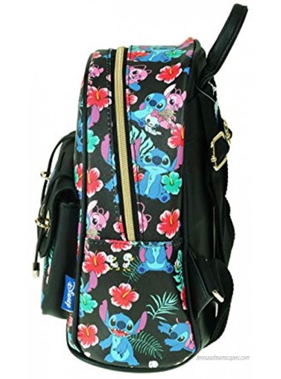 Lilo and Stitch Stitch and Angel 10 Faux Leather All Over Print Backpack 16013