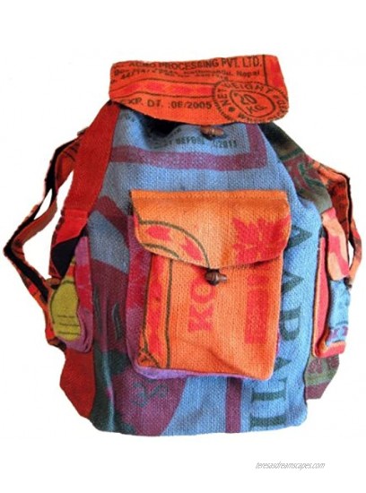 Lungta Recycled Jute Rice Bag Backpack Hand Made Nepal