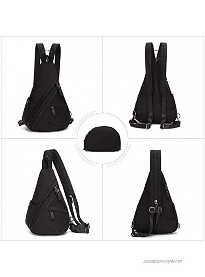 Nylon Sling Bag Small Crossbody Backpack Shoulder Casual Daypack Multipurpose Rucksack for Men Women