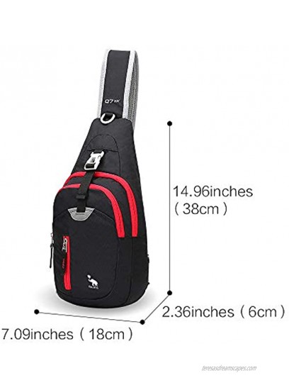 OIWAS Small Sling Backpack Lightweight One Strap Bag Hiking Crossbody Chest Pack Shoulder Bookbag Daypack For Men Women