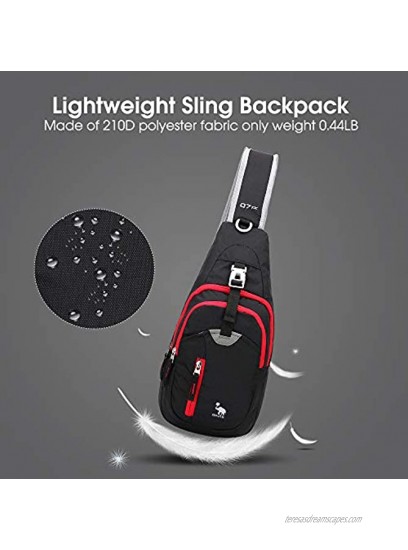 OIWAS Small Sling Backpack Lightweight One Strap Bag Hiking Crossbody Chest Pack Shoulder Bookbag Daypack For Men Women