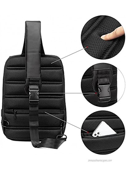 Sling Backpack for Men Sling Bag Crossbody Shoulder Bag Backpack with USB Waterproof Travel Hiking Outdoor Chest Daypack