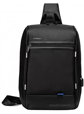 Sling Backpack for Men Sling Bag Crossbody Shoulder Bag Backpack with USB Waterproof Travel Hiking Outdoor Chest Daypack