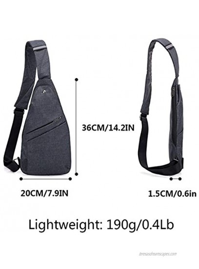 TOLOG Sling Bag Anti-Thief Crossbody Personal Pocket Bag Lightweight Chest Shoulder Backpack for Travel Hiking Dark Grey