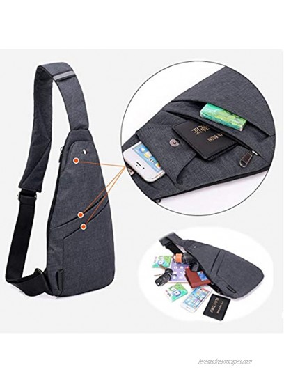 TOLOG Sling Bag Anti-Thief Crossbody Personal Pocket Bag Lightweight Chest Shoulder Backpack for Travel Hiking Dark Grey