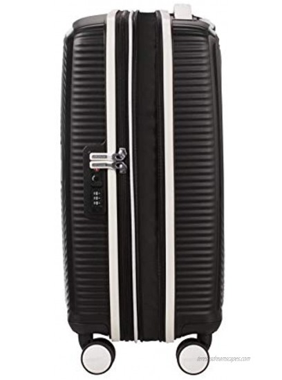 American Tourister Soundbox Spinner S Expandable Hand Luggage 55 cm 41 L Black Black White