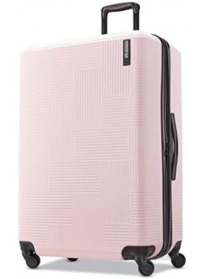 American Tourister Stratum XLT Expandable Hardside Luggage with Spinner Wheels Pink Blush Checked-Large 28-Inch