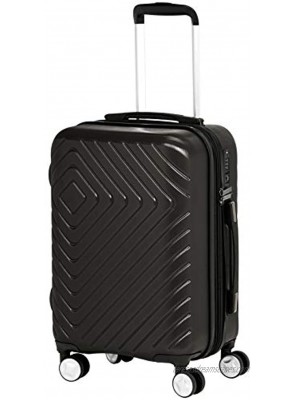 Basics Geometric Travel Luggage Expandable Suitcase Spinner with Wheels and Built-In TSA Lock 21.7-Inch Black