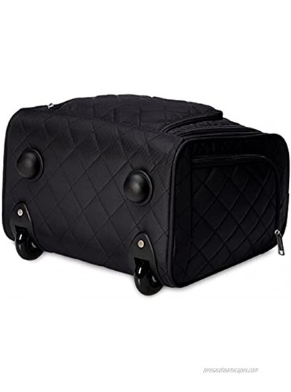 Basics Underseat Carry-On Rolling Travel Luggage Bag 14 Inches Black Quilted