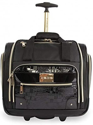 BEBE Women's Danielle-Wheeled Under The Seat Carry On Bag Black Croc One Size