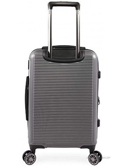 Brookstone Luggage Nelson Spinner Suitcase Charcoal Carry-on 21-Inch