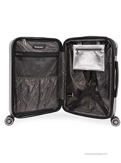 Brookstone Luggage Nelson Spinner Suitcase Charcoal Carry-on 21-Inch