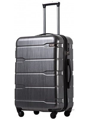 Coolife Luggage Expandableonly 28" Suitcase PC+ABS Spinner Built-In TSA lock 20in 24in 28in Carry on